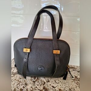 Dooney Bourke vintage black leather tote bag